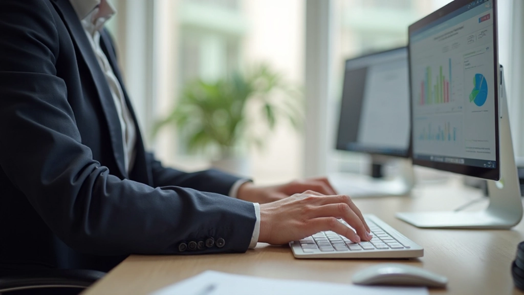 Handen die een toetsenbord gebruiken voor navigatie door een website